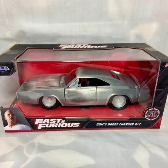 Fast & Furious Dom's Dodge Charger R/T Silver Jada Die-cast 1:24 Model NIP 2022 - Picture 8 of 8